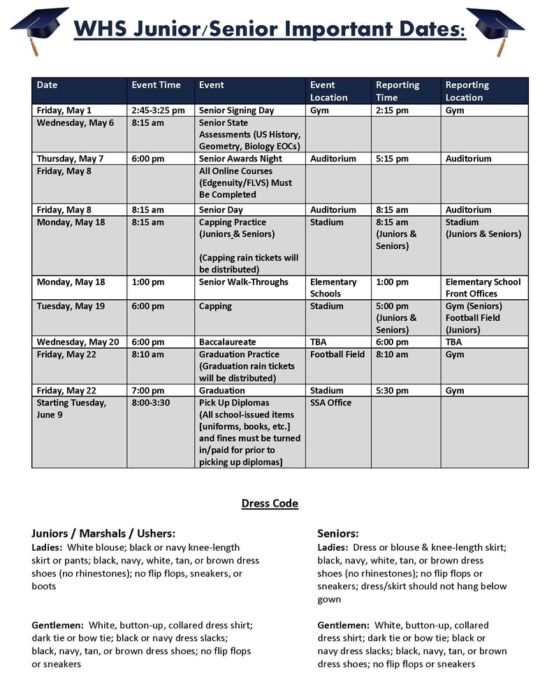 Junior / Senior Events 2026