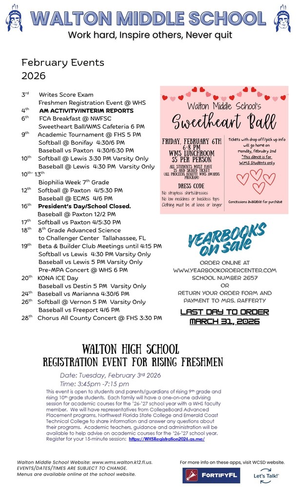 February Calendar of Events