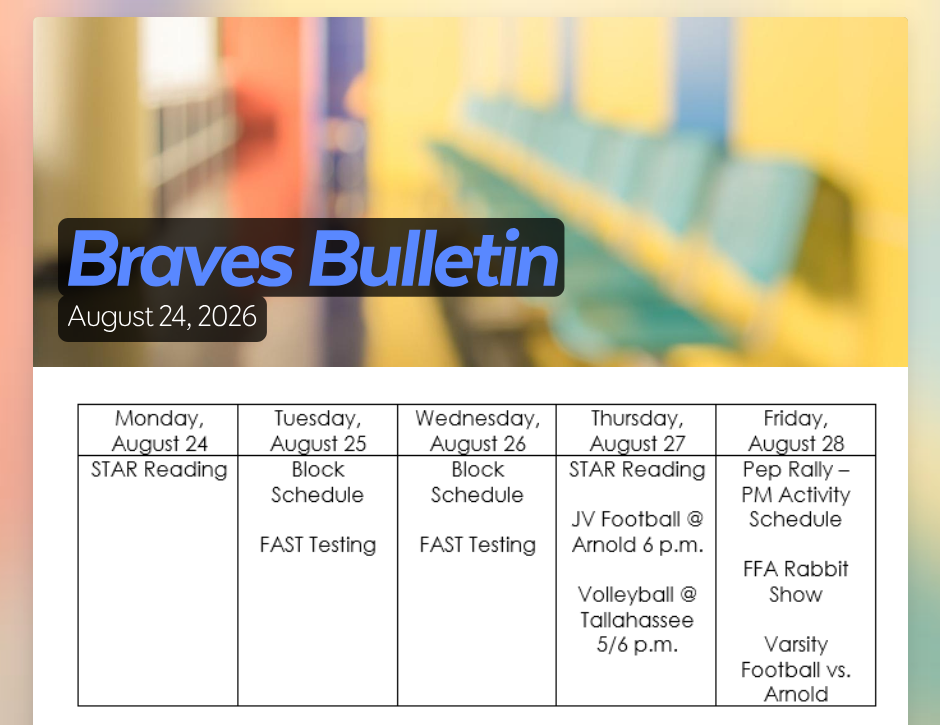 Braves Bulletin - Aug. 24, 2026