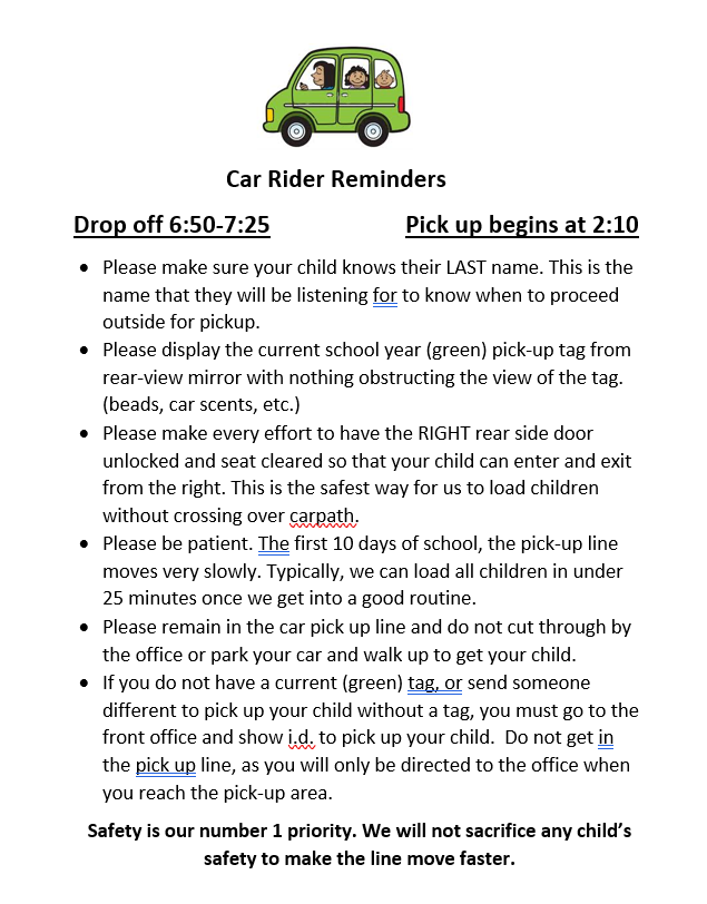 Car rider information