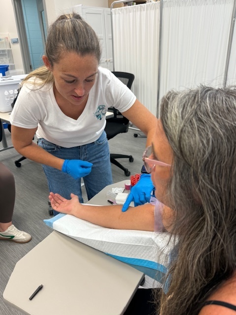 ECTC Phlebotomy students drawing blood for the first time! 