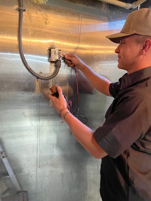 HVAC/R students working on a cooler