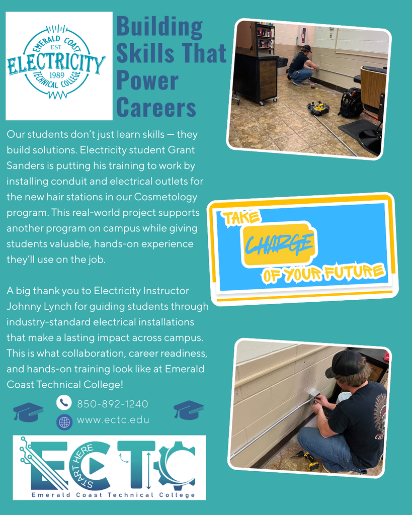 Electricity students working at ECTC