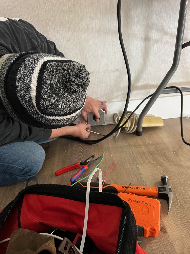 ECTC Electricity students working at The Academy.