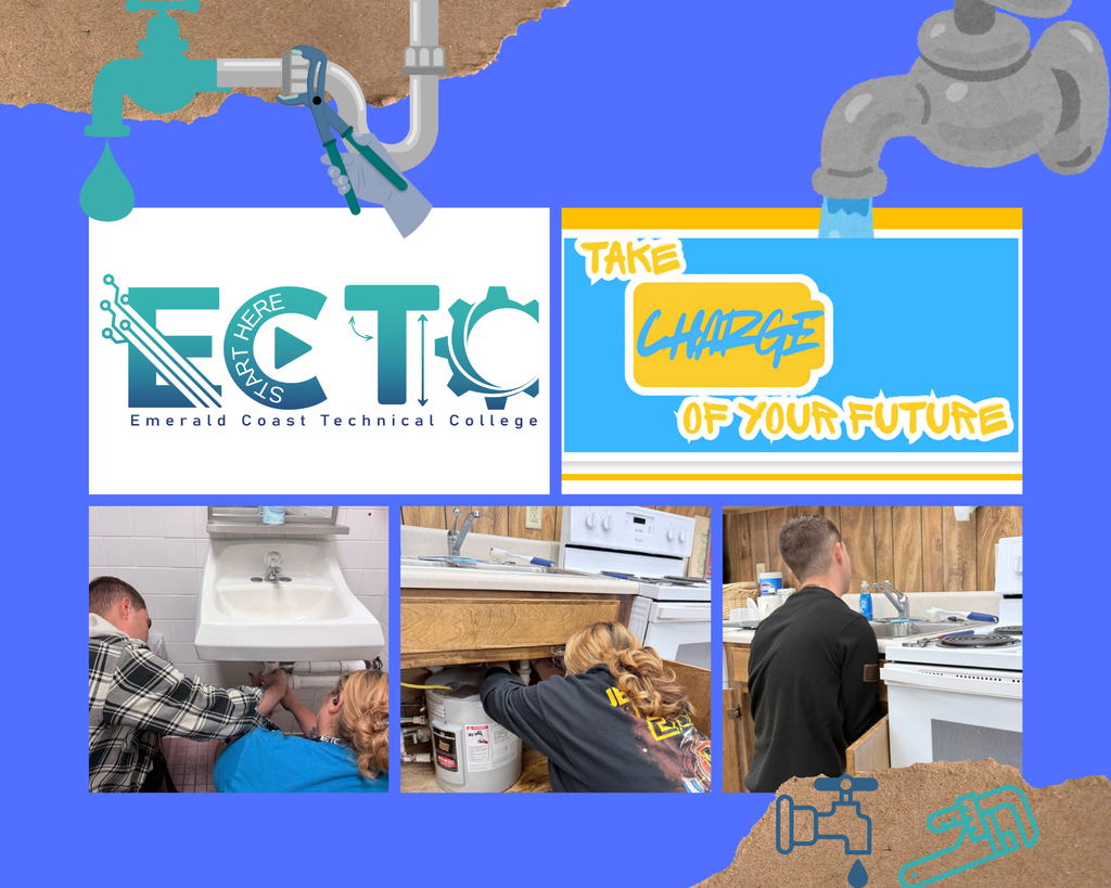 ECTC Plumbing Students working at ECTC!
