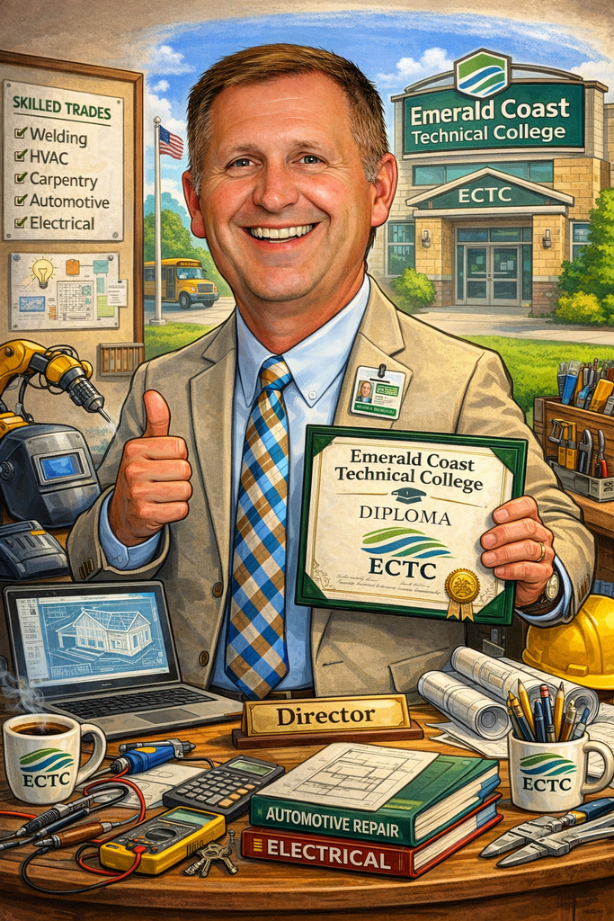 ECTC staff caricature