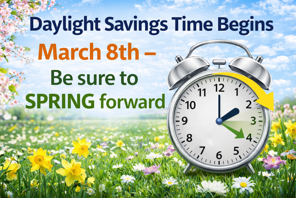 Daylight Savings Time Reminder to Spring Forward!