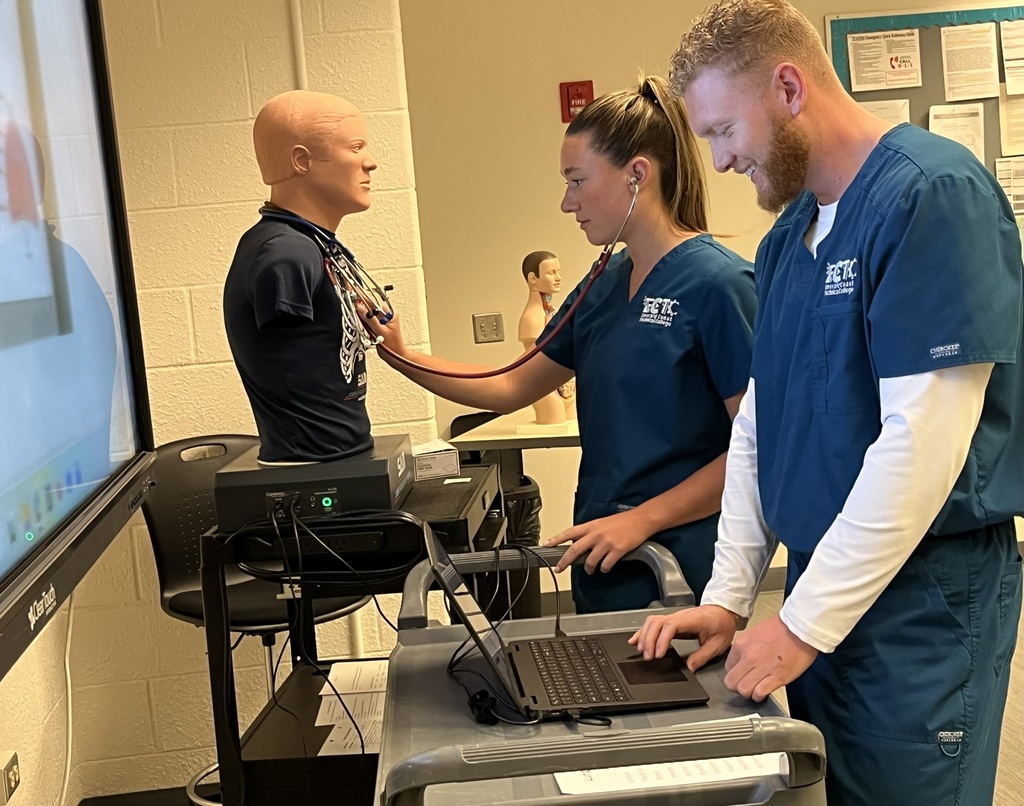 Students in Mrs. Whitfield’s Practical Nursing class at Emerald Coast Technical College are sharpening their clinical skills using SAM—the Student Auscultation Mannequin.