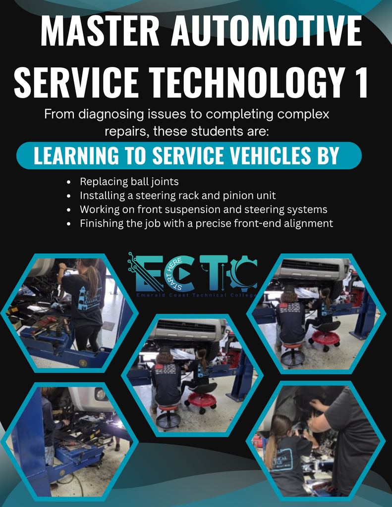 Master Automotive Service Technology 1 Students working in the shop!