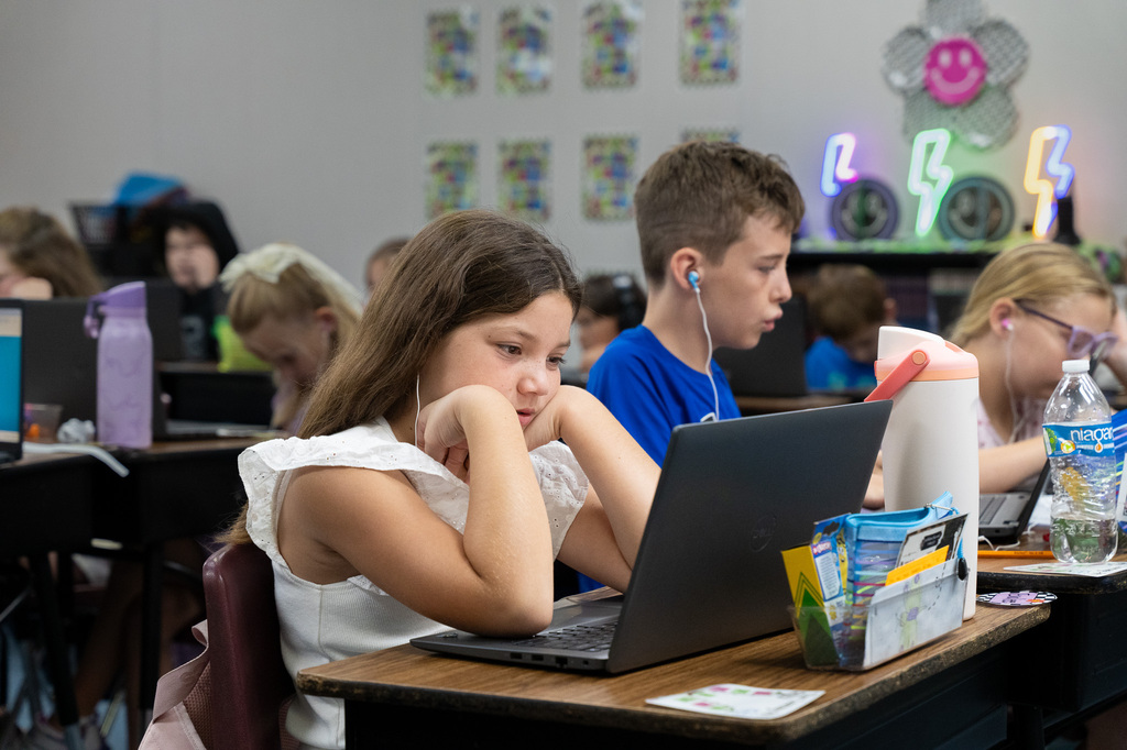 student working on computer 