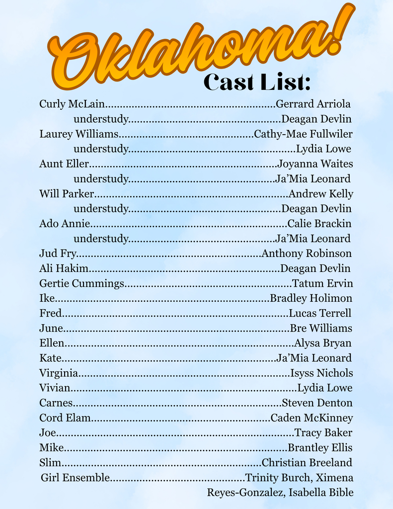 Oklahoma Cast 2026-2027