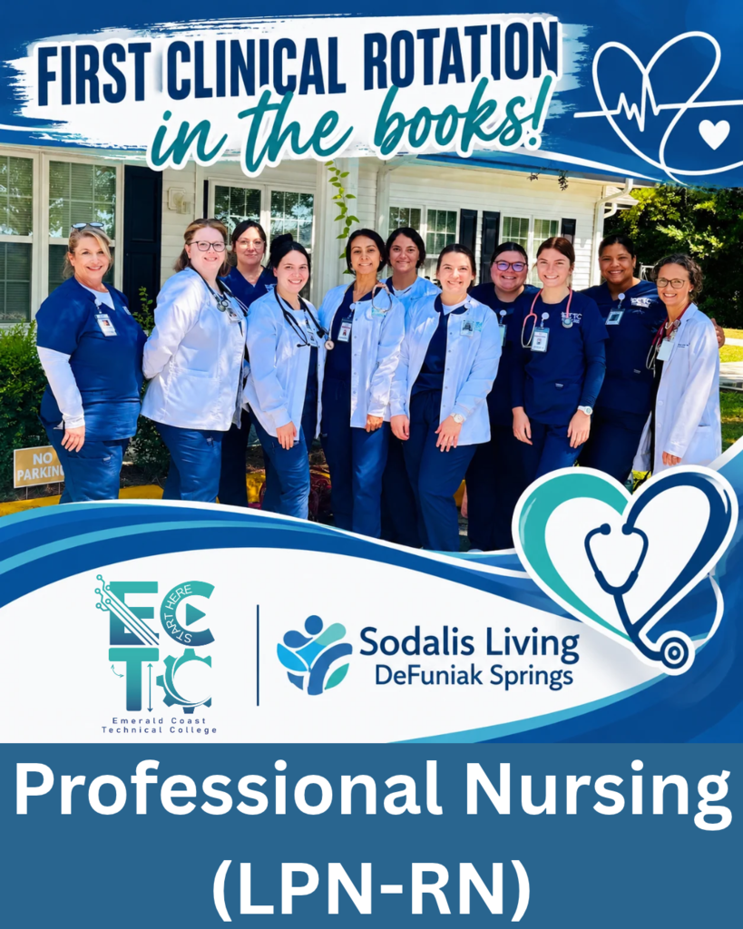Professional Nursing (LPN-RN) student complete their first clinical rotation