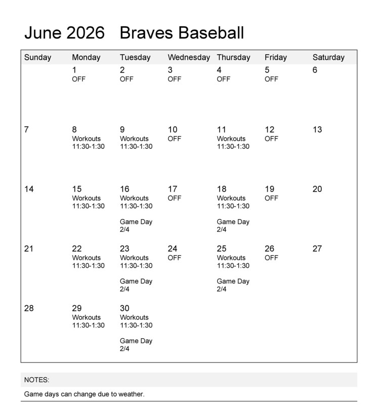 Baseball June 2026