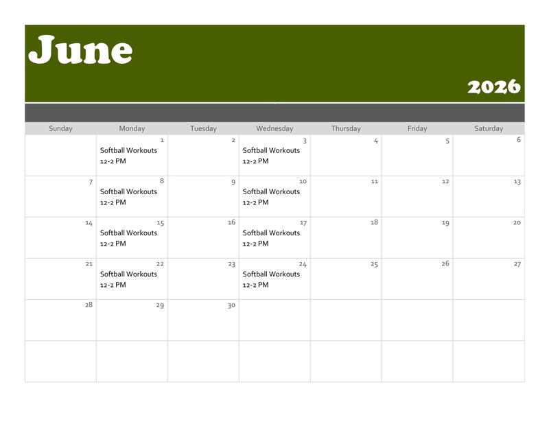 Softball - June 2026