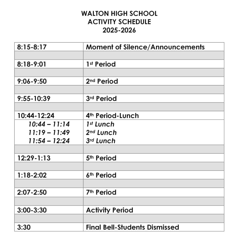 Activity Schedule