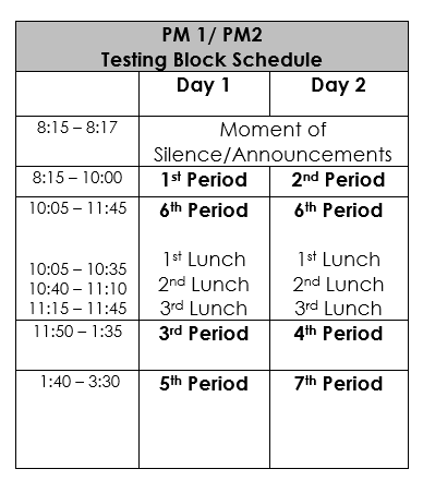 Block Schedule 2026