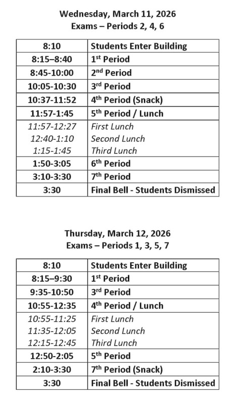 3rd Quarter Exams - March 2026