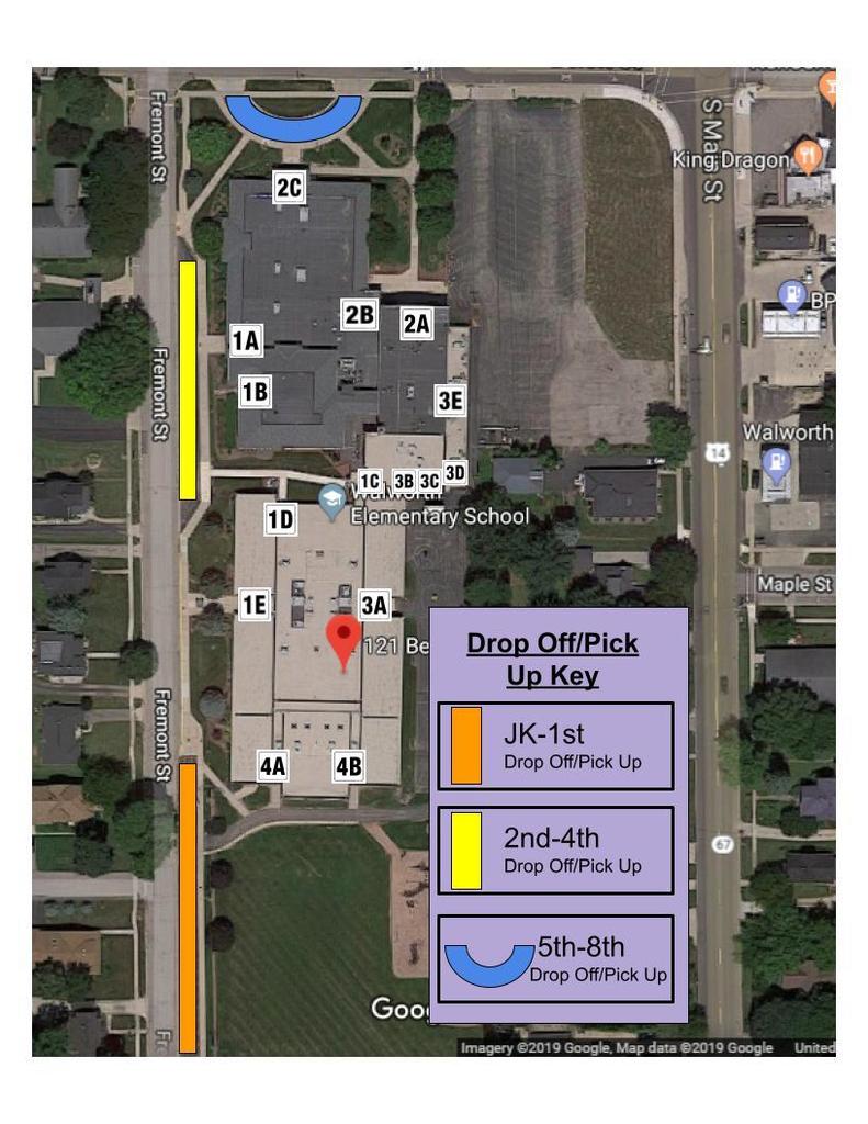 Drop off and pick up locations