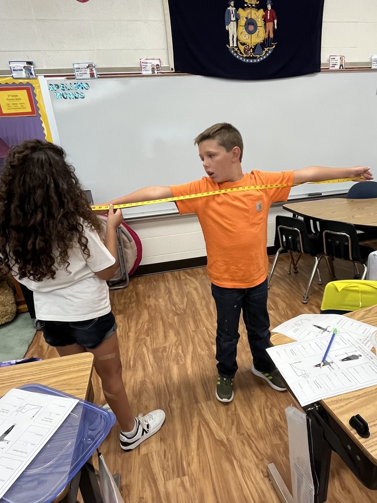 Students practiced measuring and recording using a tape measure. They will compare their findings again in June to see how much they grew!