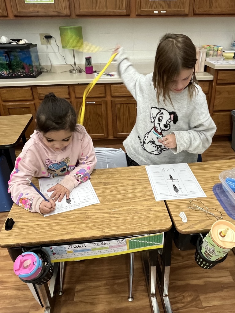 Students practiced measuring and recording using a tape measure. They will compare their findings again in June to see how much they grew!