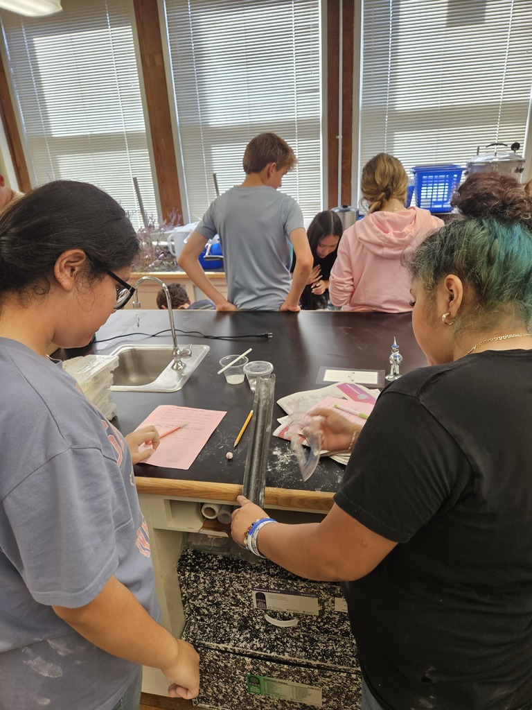 This week in Science students in Mrs. Schauf's 8th grade classes designed and conducted experiments to determine how different variables affect crater formation on the moon. It was very messy, but very productive. 