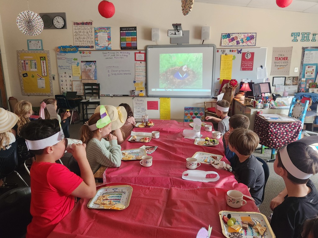 Students watching a movie