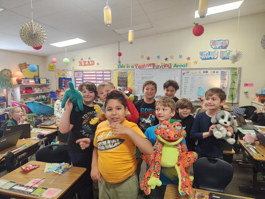 Students with stuffed animals