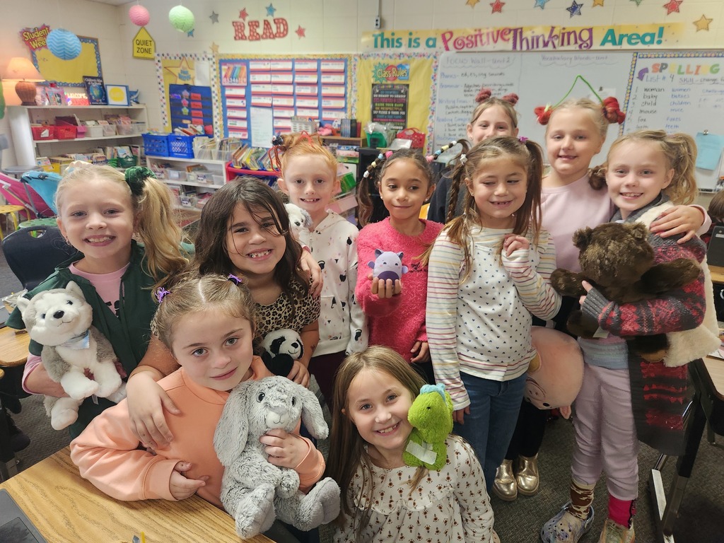 Students with stuffed animals