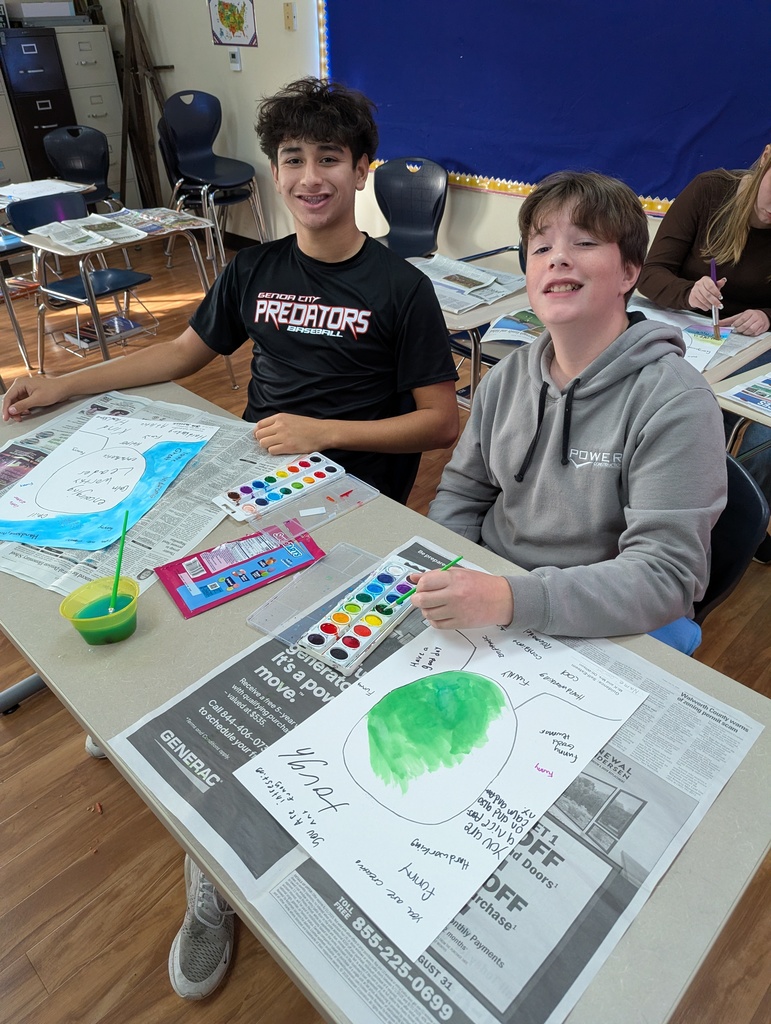 two students painting with watercolors