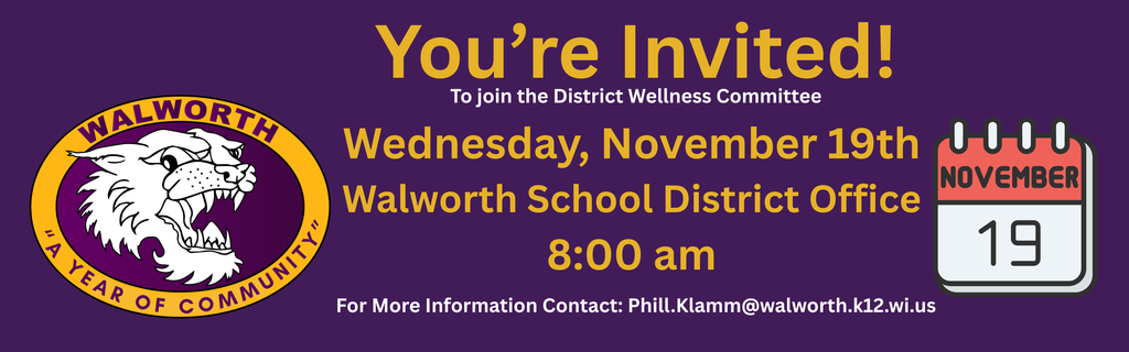 Wellness Committee Meeting : Wednesday, November 19, 2025 @ 8:00
