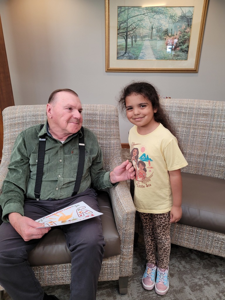 Kindergartener with a resident