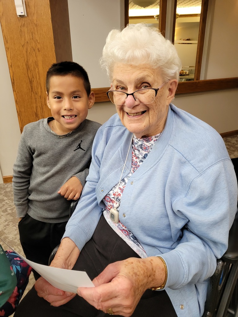 Kindergartener with a resident