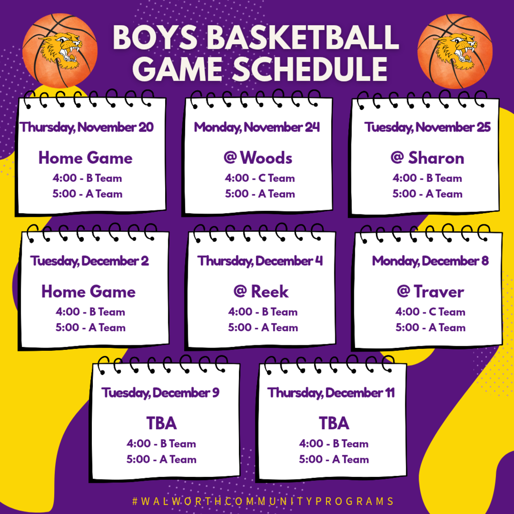 Boys basketball schedule
