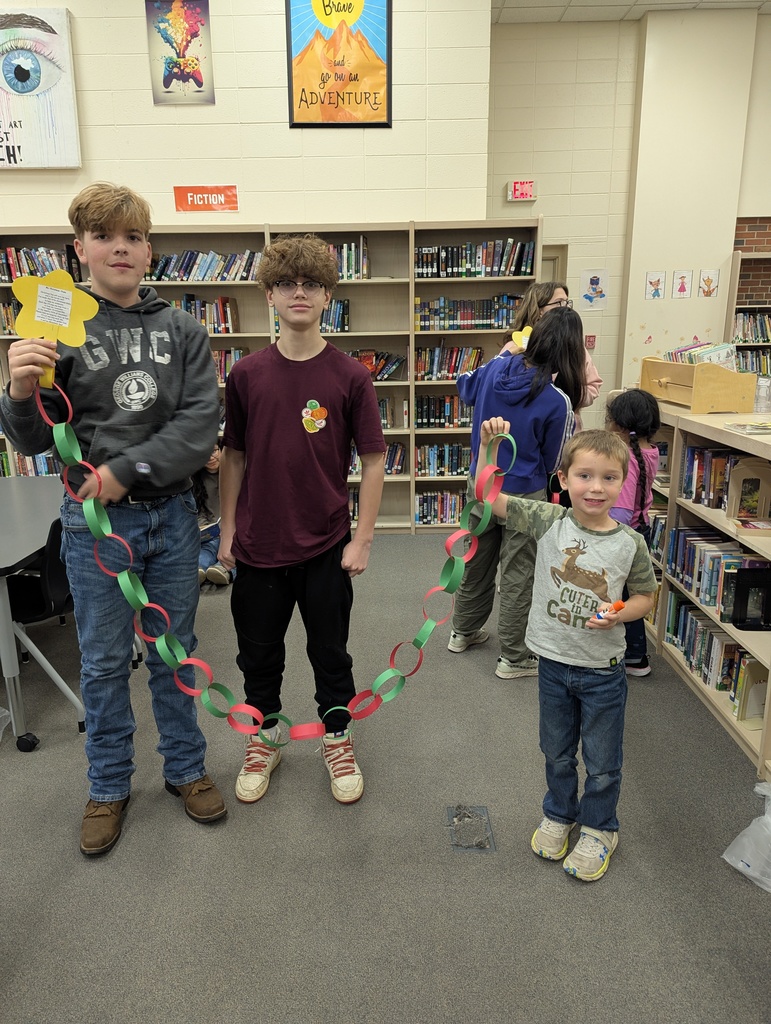three with a paper chain