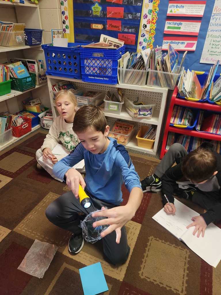 three student doing a light experiment