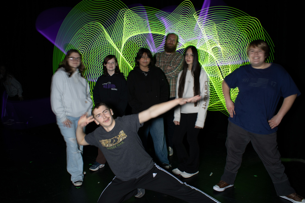 Art Club light painting at the high school.