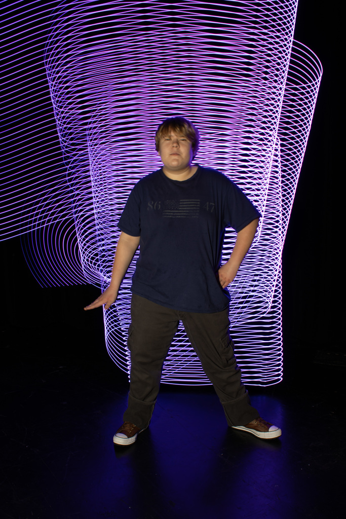 Art Club light painting at the high school.
