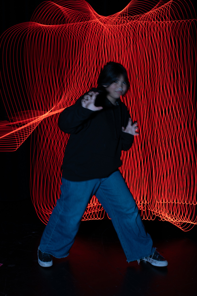 Art Club light painting at the high school.
