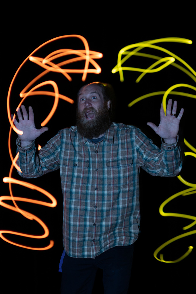 Art Club light painting at the high school.