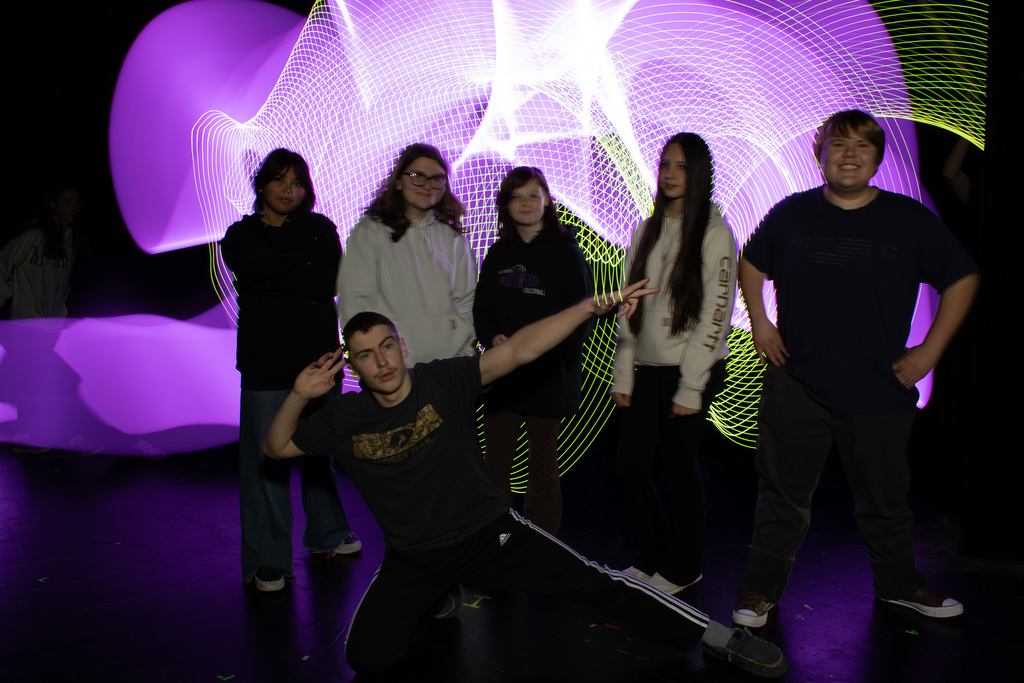 Art Club light painting at the high school.