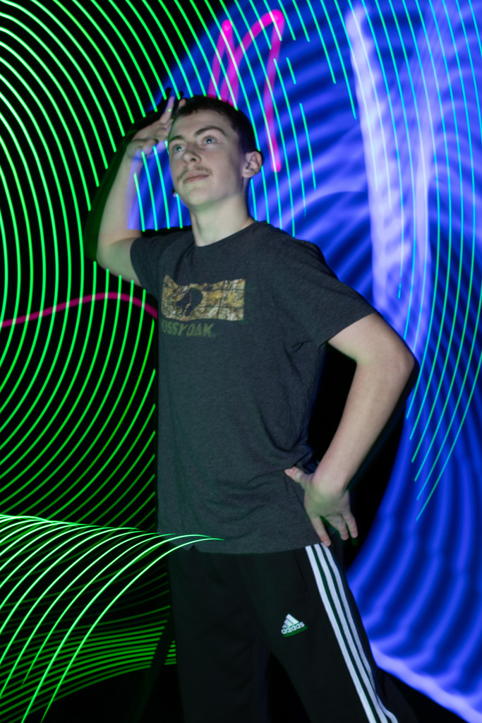 Art Club light painting at the high school.