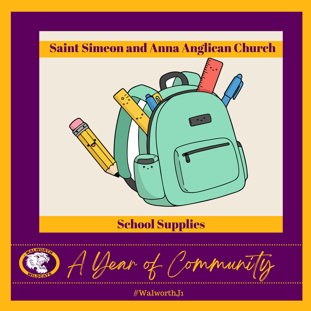 A Year of Community ~ Saint Simeon and Anna Anglican Church - School Supplies