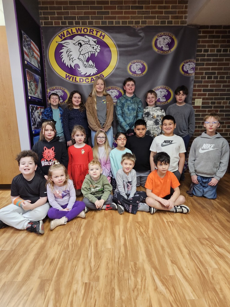 Paw Print Winners  ~ Students in 3 rows 