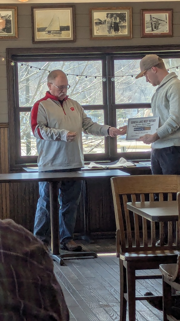Mr. Hinske presenting the Award to Mr. Brockway