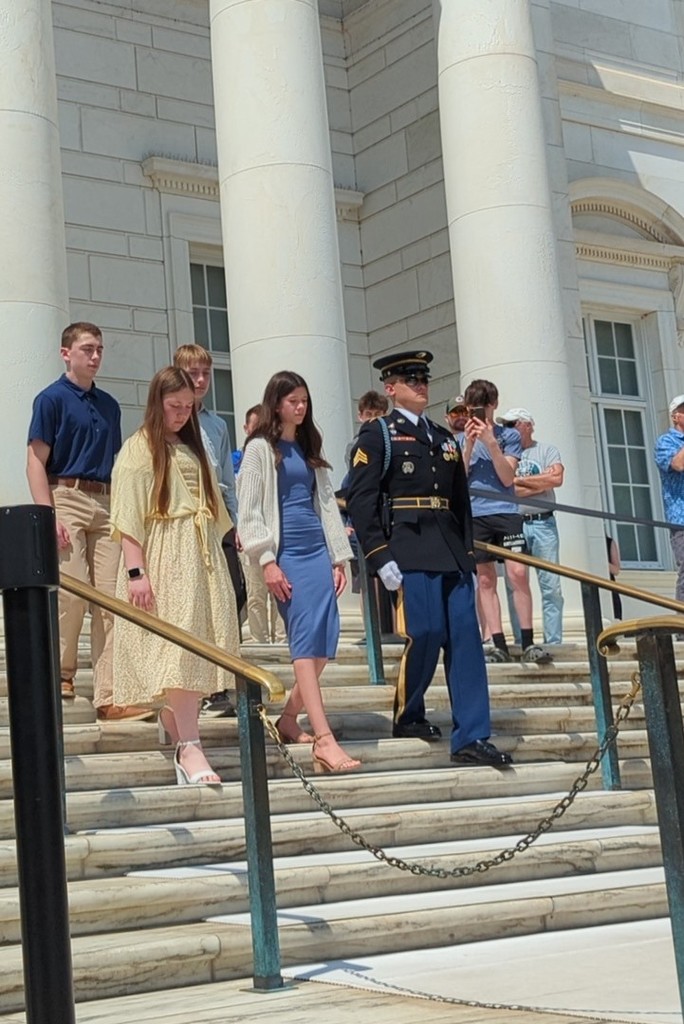 Laying the wreath at the Tomb of the Unknown Soldier 