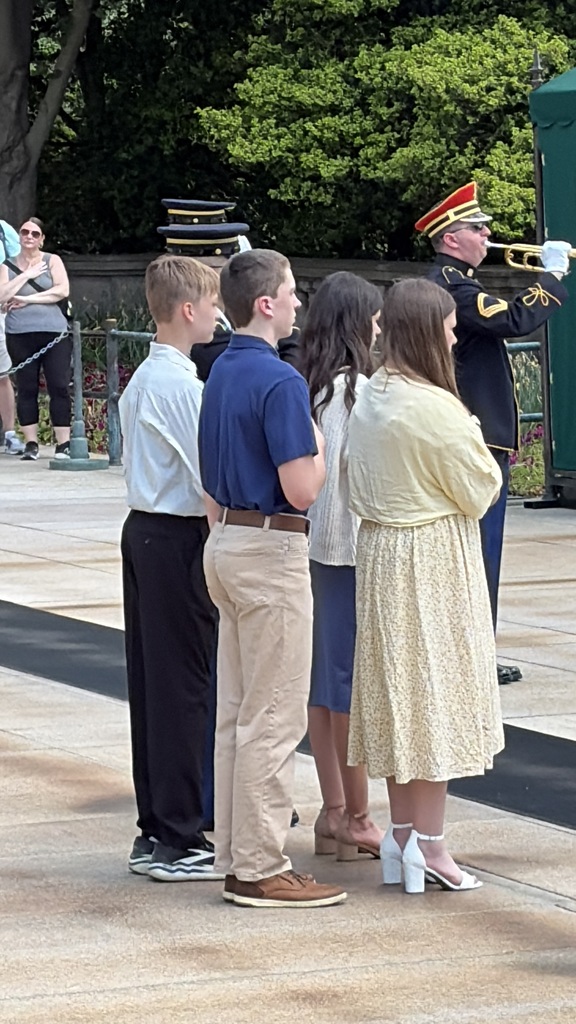 Laying the wreath at the Tomb of the Unknown Soldier 