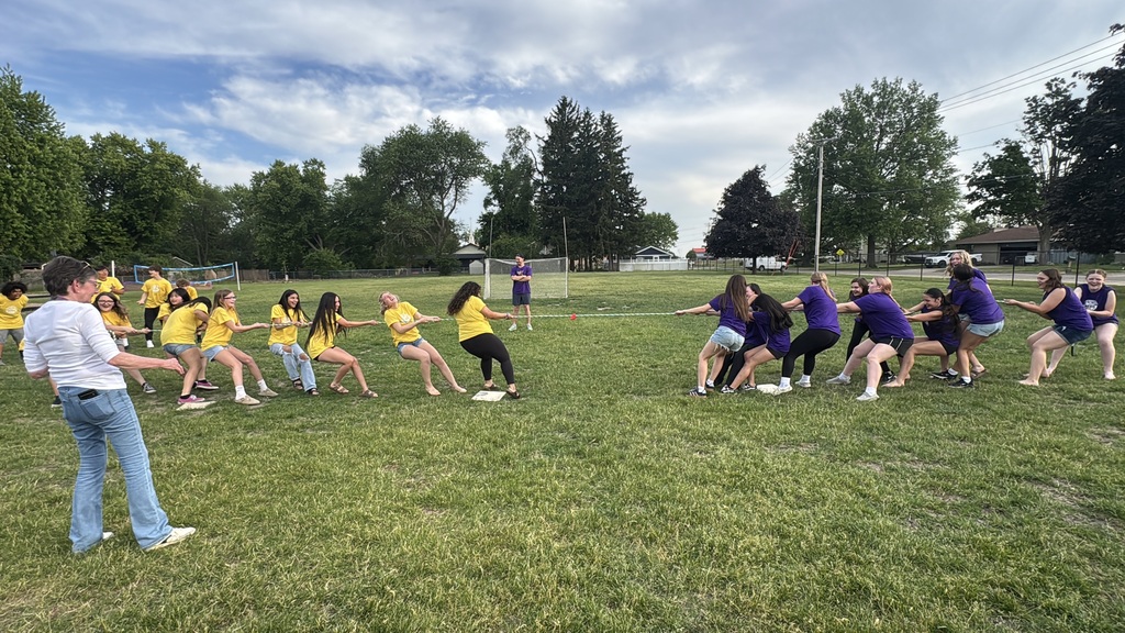 Students playing tug of war