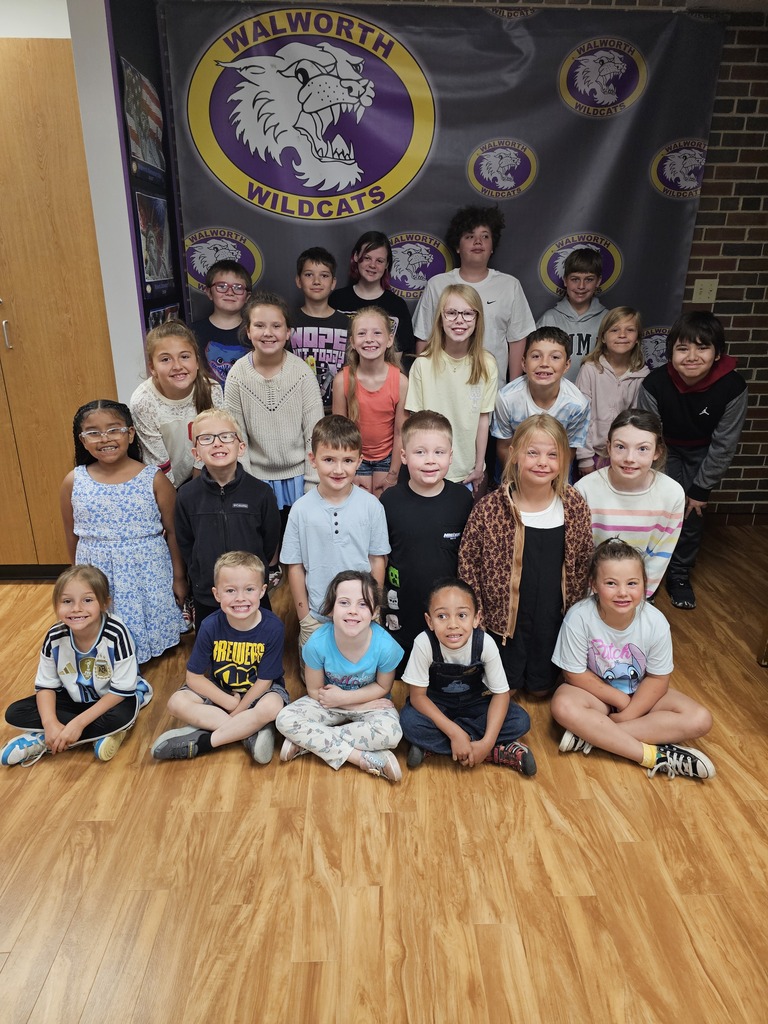 Paw Print Winners ~ Students in 4 rows ~ 23 students total