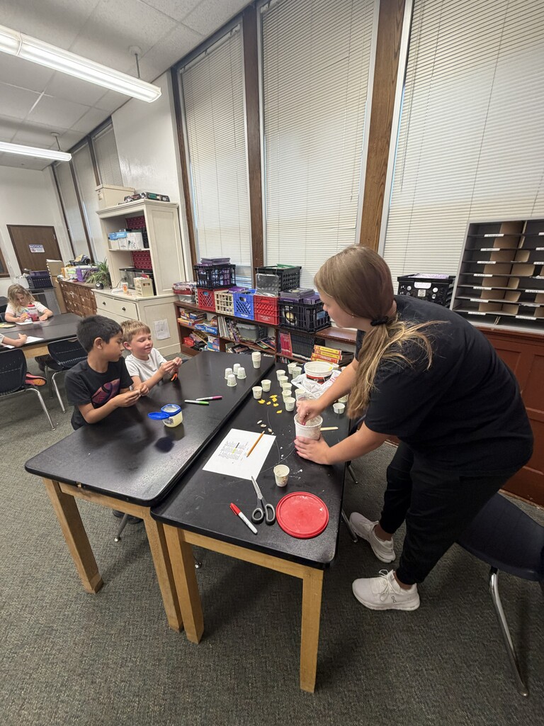 Students doing an experiment 