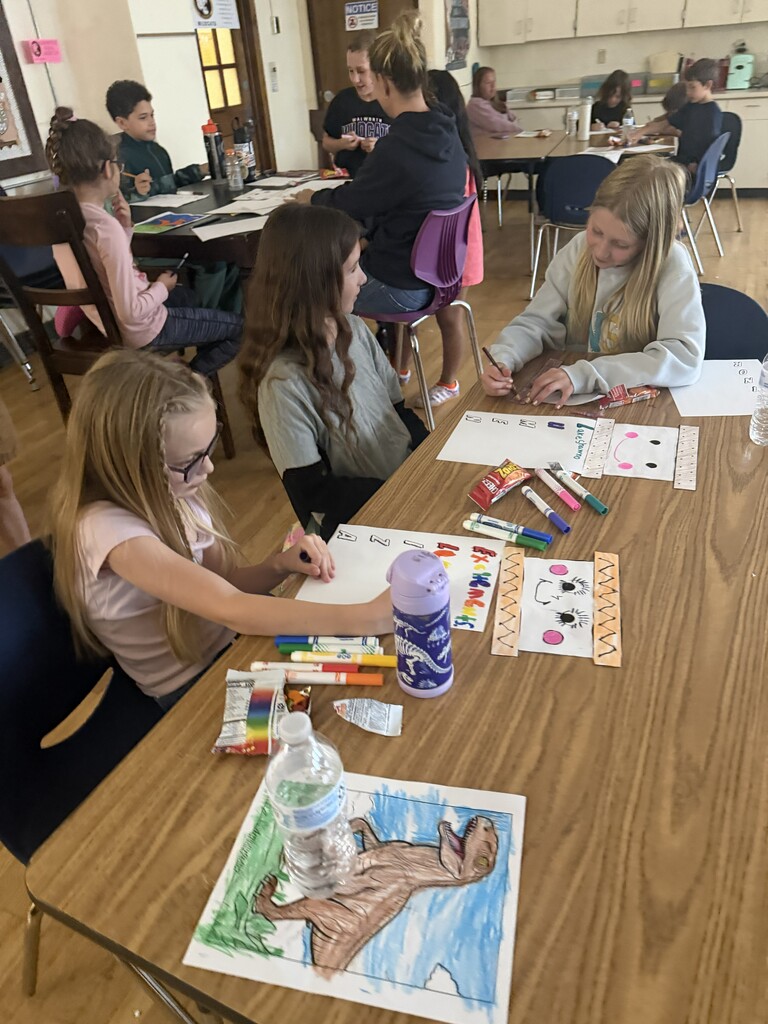 students coloring